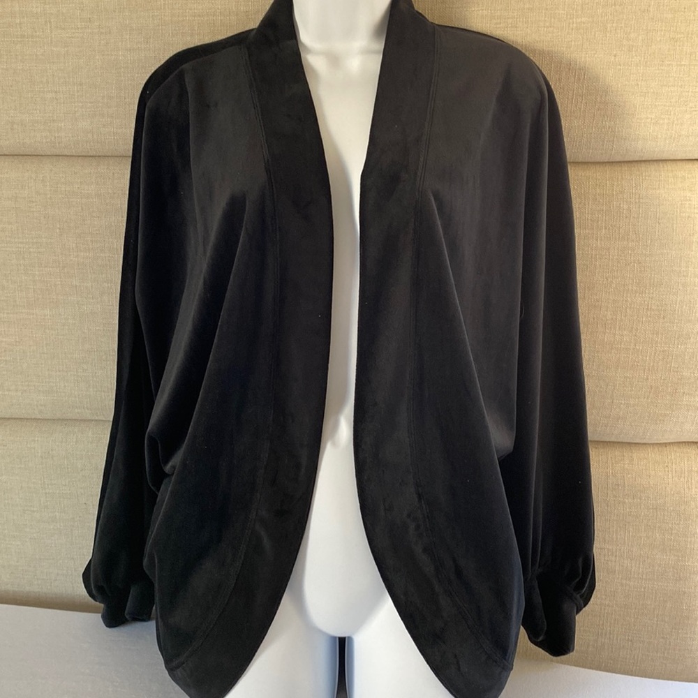 Max Studio black soft Velvet Cardigan